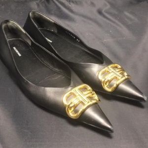 Balenciaga Black Square Knife Ballet Flats